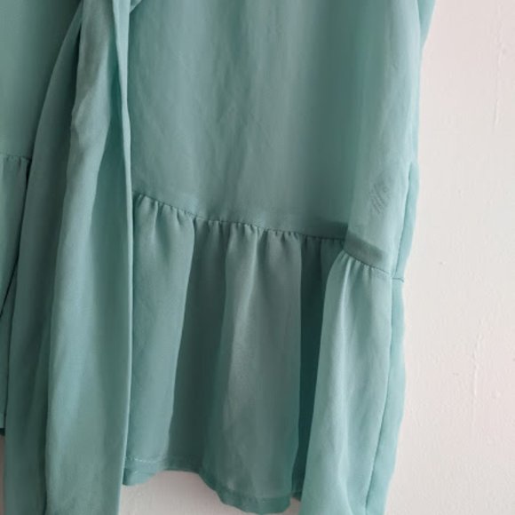 Alternative Apparel Mint Green Blouse with Bow S - Picture 5 of 7